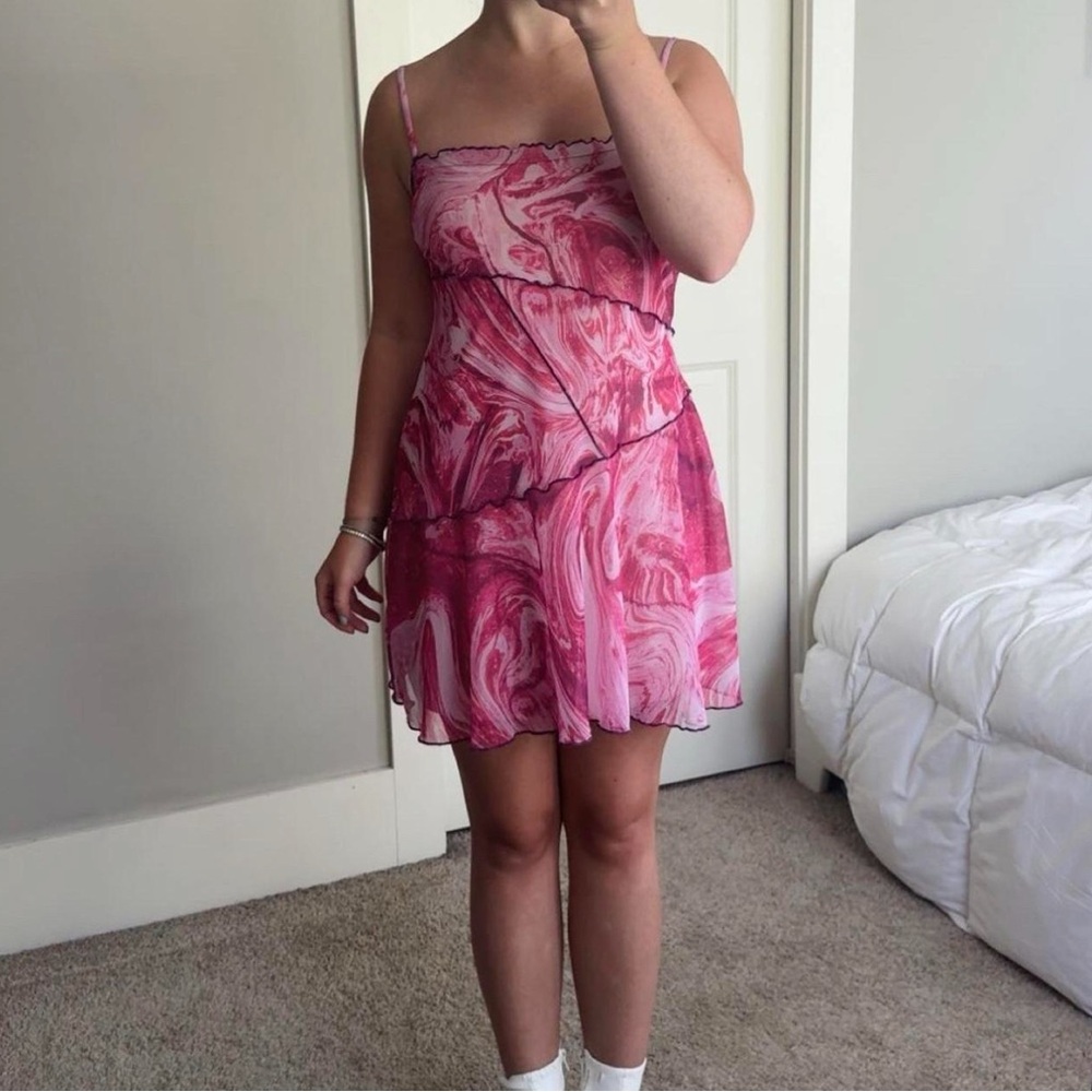 Urban Outfitters Pink Marble Mini Dress